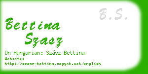 bettina szasz business card